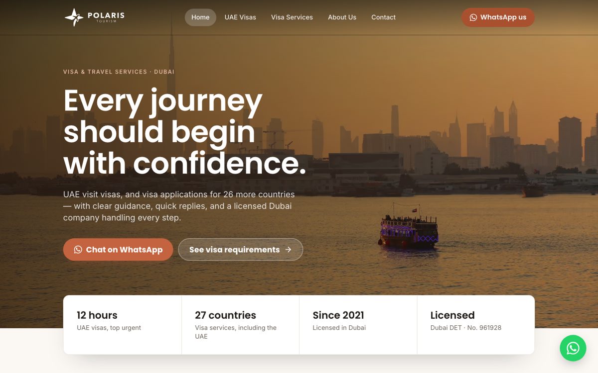 Polaris Tourism website