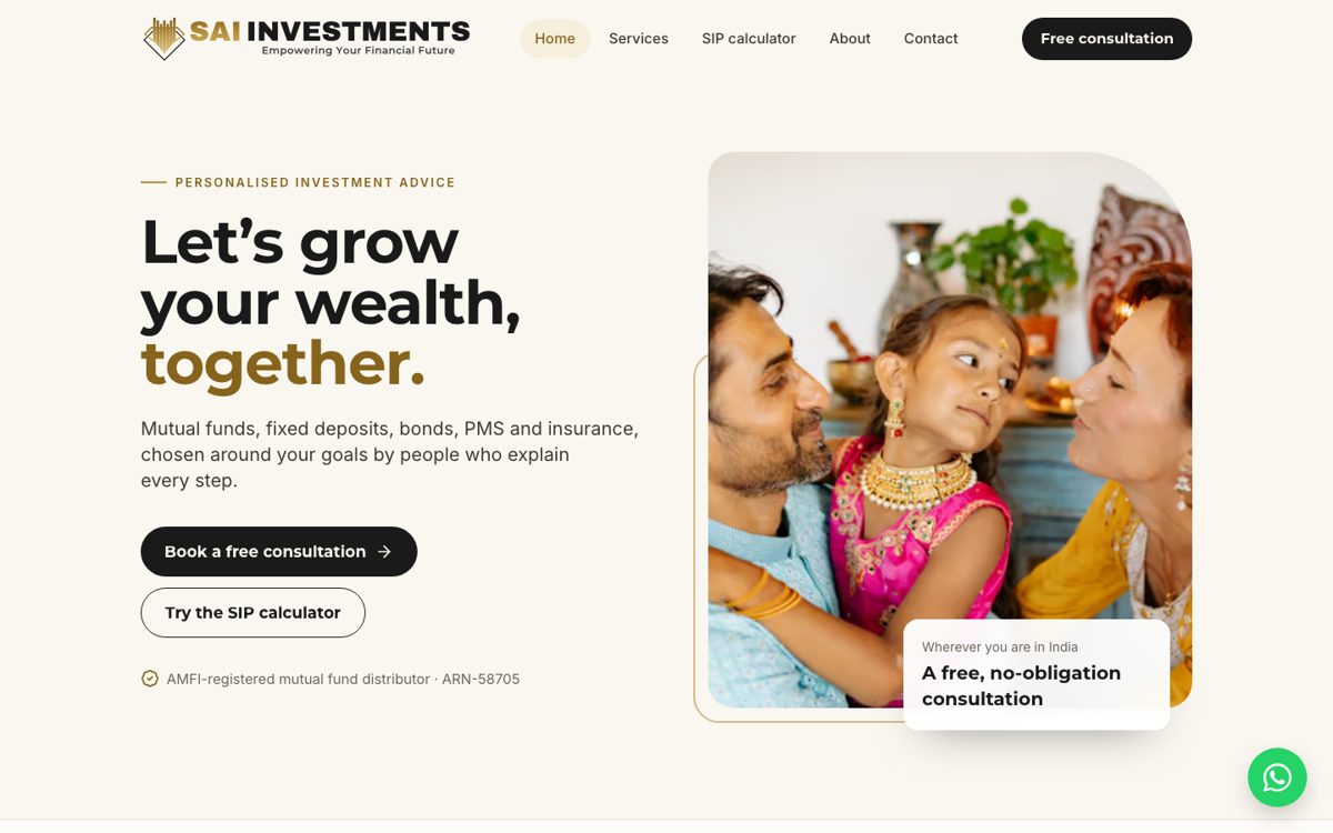 Sai Investments website